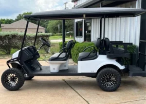 2022 E Z GO Express L6 ELiTE 6 Passenger Lifted Gas Golf Carts for Sale32 2 webp
