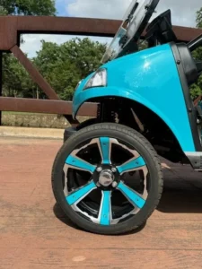 2025 Evolution Classic 2 Plus 2 Passenger Lithium Ion Golf Carts for Sale Sky Blue 4 webp