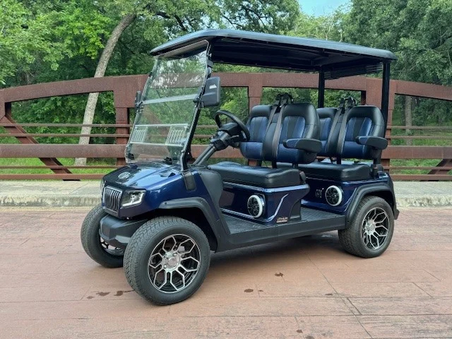 2025 Evolution D5 Ranger 4 Plus 4 Passenger Lithium Ion Golf Carts for Sale Mediterranean Blue 1 webp