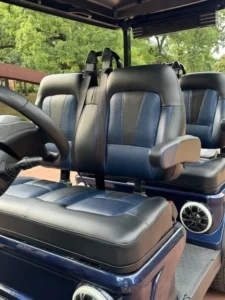 2025 Evolution D5 Ranger 4 Plus 4 Passenger Lithium Ion Golf Carts for Sale Mediterranean Blue 7 webp
