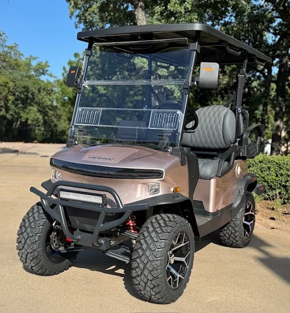 2026 Denago EV Nomad XL 4 Passenger Lifted Lithium Golf Carts for SaleOrange 1 webp