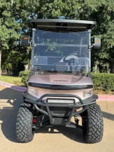 2026 Denago EV Nomad XL 4 Passenger Lifted Lithium Golf Carts for SaleOrange 3 webp